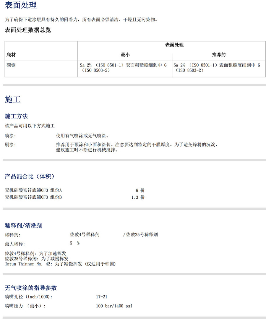 無機硅酸富鋅底漆
